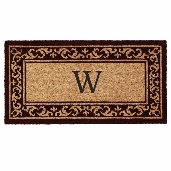 Calloway Mills Monogram Door Mat, Black, Natural, 24 in W x 48 in L - 120062448W