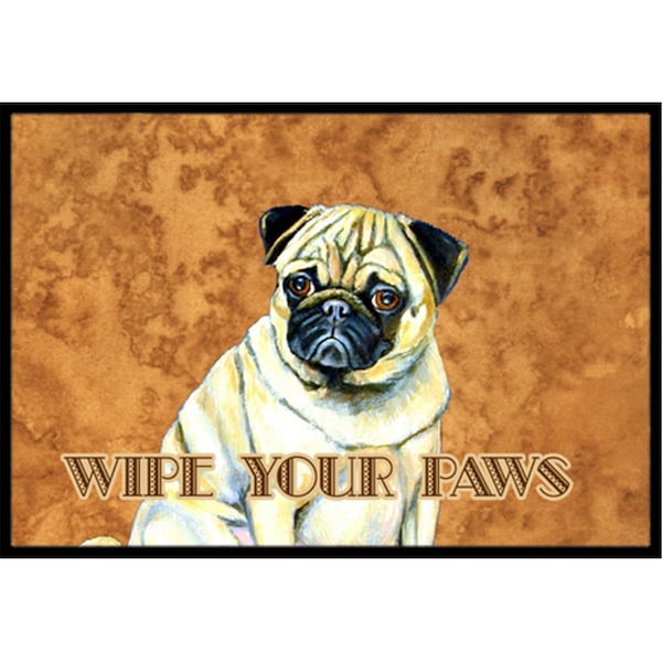 Jensendistributionservices 18 X 27 In. Fawn Pug Wipe Your Paws Indoor Or Outdoor Mat - MI2553977