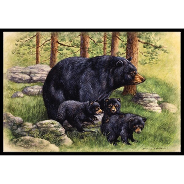 Jensendistributionservices Black Bears by Daphne Baxter Indoor or Outdoor Mat, 18 x 27 - MI2557289