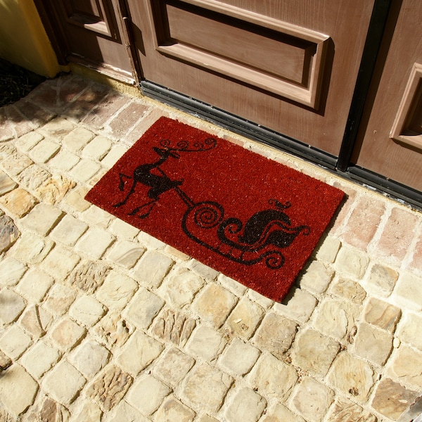 Rubber-Cal Rudolph The Red Nose Reindeer Holiday Christmas Mat, 18 x 30-Inch - 10-106-051