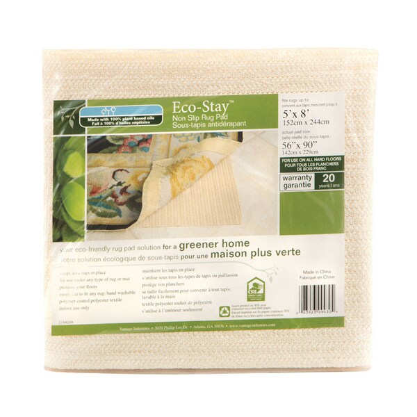 Vantage Industries Con-Tact Eco Stay 5 ft. W X 8 ft. L Reversible Polyester Indoor Rug Pad - VATG-V14738-06