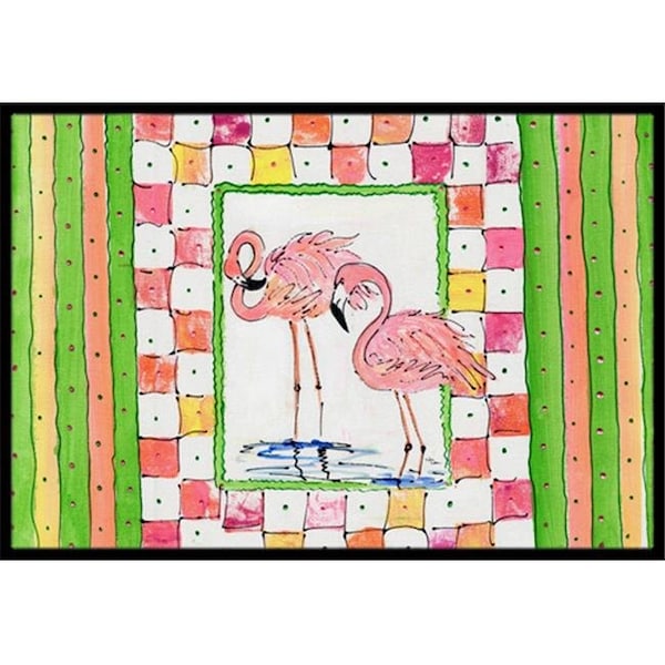 Carolines Treasures Carolines Treasures 8077-MAT Flamingo Indoor Or Outdoor Mat - 18 x 27 in. - 8077-MAT