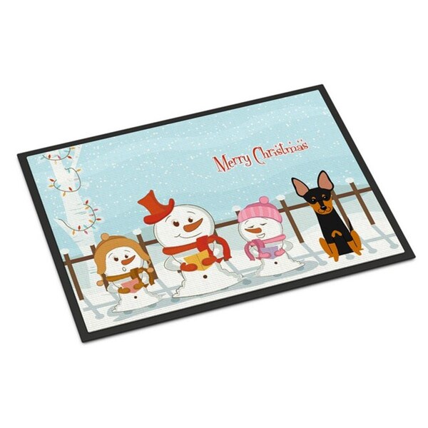 Carolines Treasures Merry Christmas Carolers English Toy Terrier Indoor or Outdoor Mat, 24 x 0.25 x 36 in. - BB2440JMAT