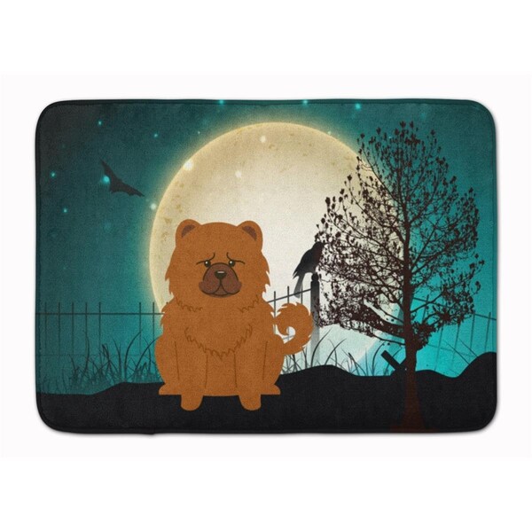 Carolines Treasures Halloween Scary Chow Chow Red Machine Washable Memory Foam Mat - BB2332RUG