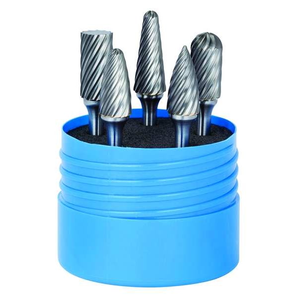 Sgspro Carbide Bur Set, Inox Cut, 5 pcs., 1/4 in. - 19187