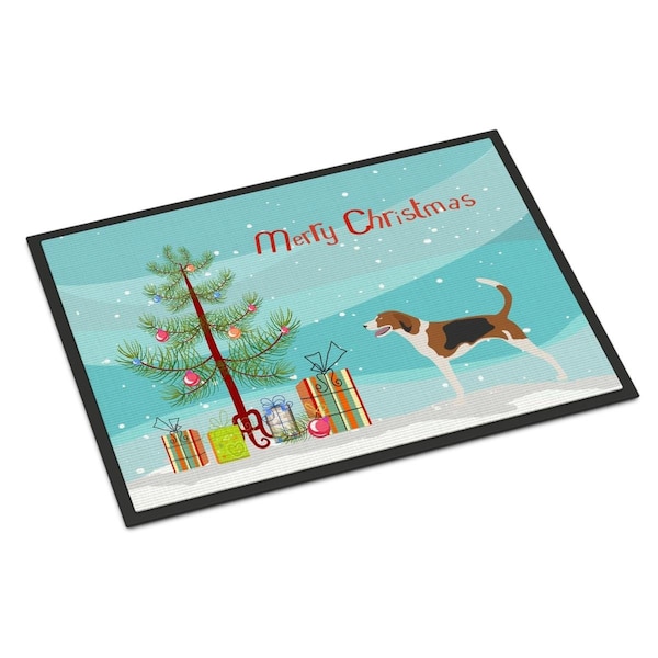 Carolines Treasures American Foxhound Christmas Indoor or Outdoor Mat - 24 x 36 in. - BB8433JMAT