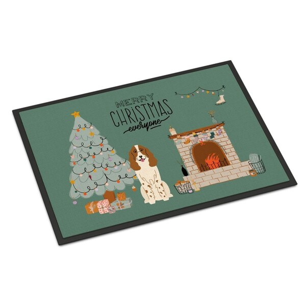 Carolines Treasures 18 x 27 in. Russian Spaniel Christmas Everyone Indoor or Outdoor Mat - CK7594MAT