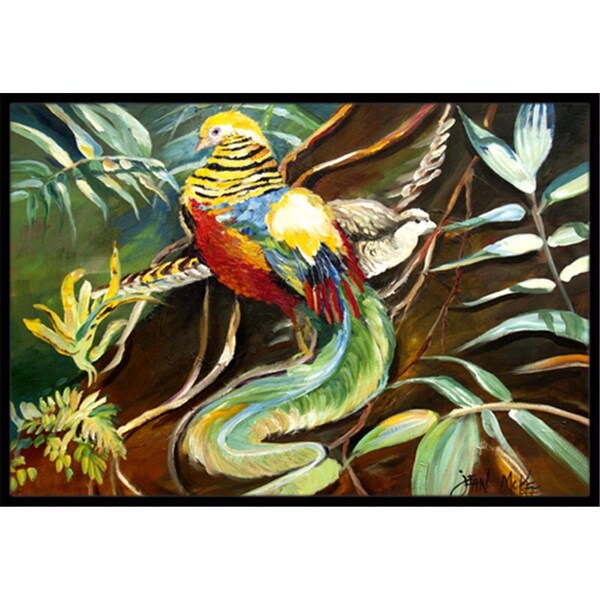 Carolines Treasures Mandarin Pheasant Indoor and Outdoor Mat- 18 x 27 in. - JMK1014MAT