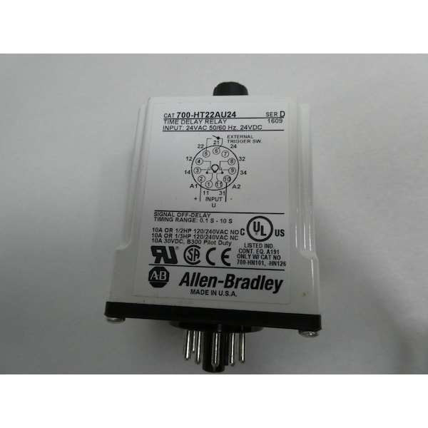 Relé de retardo de tiempo Allen Bradley 0.1-10 segundos 24V-CA 24V-CD - 700-HT22AU24