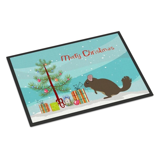 Carolines Treasures Chinchilla Christmas Indoor or Outdoor Mat, 24 x 36 in. - BB9242JMAT