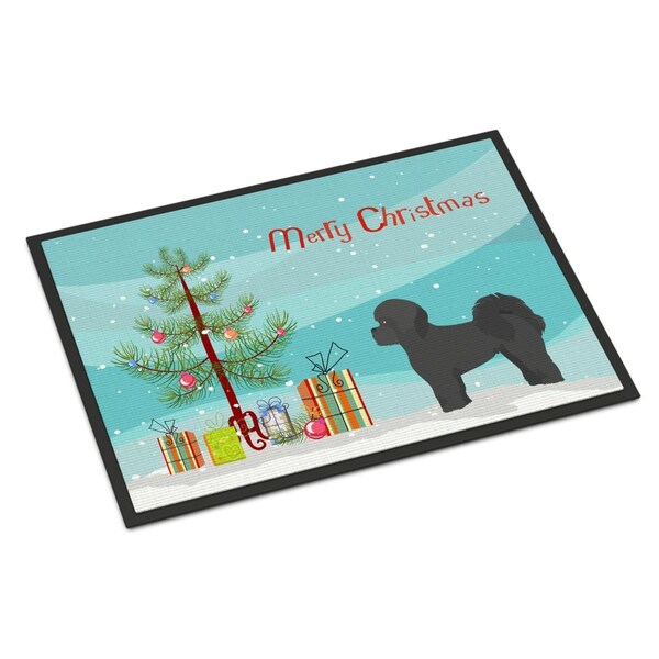 Carolines Treasures 24 x 36 in. Black Mal-Shi Christmas Tree Indoor or Outdoor Mat - CK3852JMAT