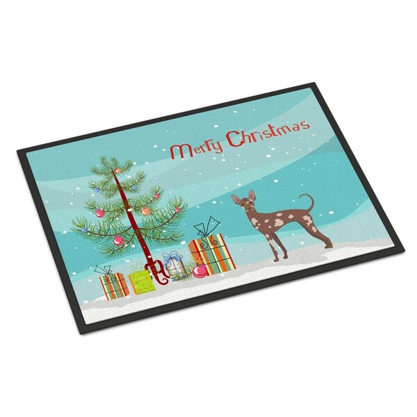 Carolines Treasures 24 x 36 in. Mexican Hairless Dog Christmas Tree Indoor or Outdoor Mat - CK3473JMAT