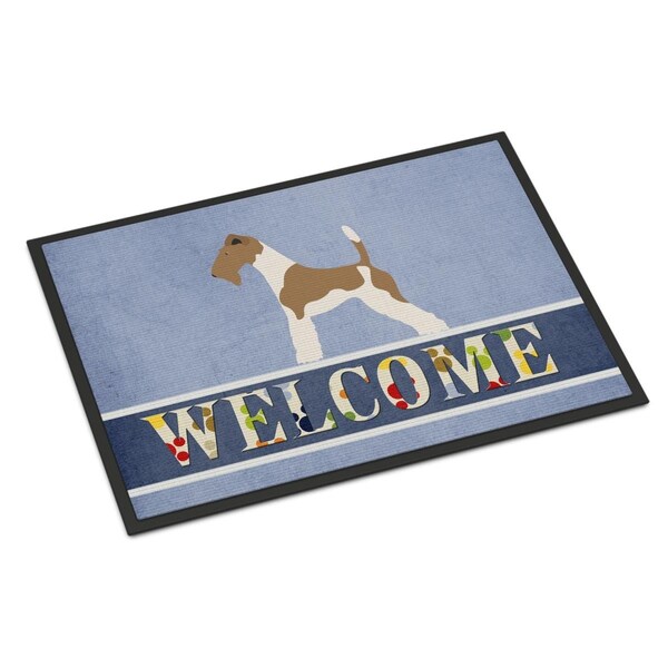 Carolines Treasures Wire Fox Terrier Welcome Indoor or Outdoor Mat - 24 x 36 in. - BB8284JMAT