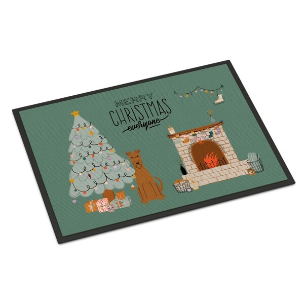 Carolines Treasures 18 x 27 in. Irish Terrier Christmas Everyone Indoor or Outdoor Mat - CK7625MAT