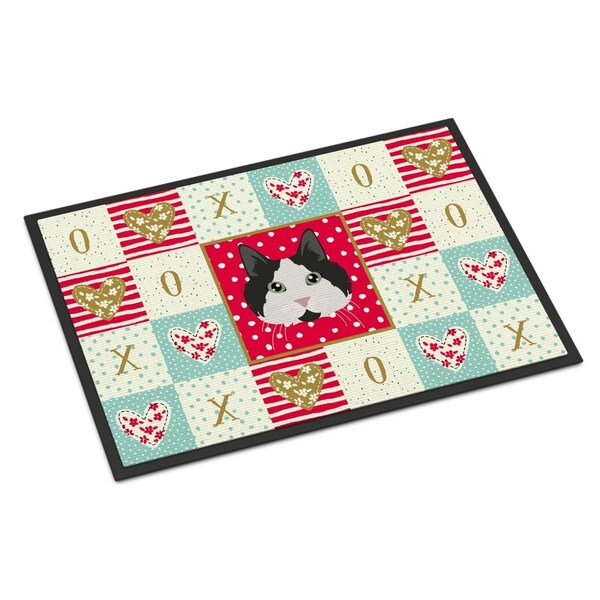 Carolines Treasures 24 x 36 in. Cymric No.2 Cat Love Indoor or Outdoor Mat - CK5109JMAT