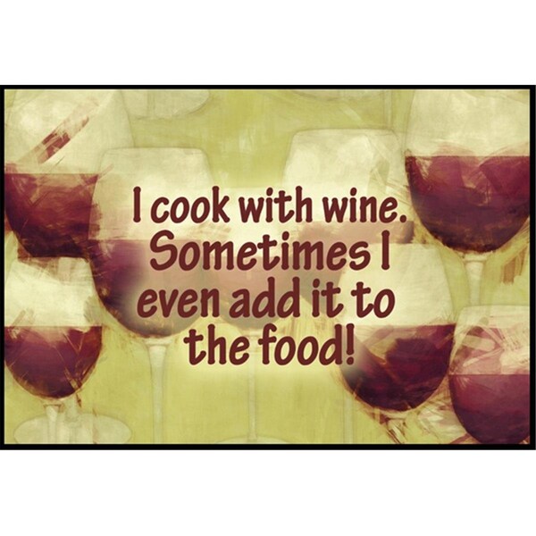 Carolines Treasures I cook with wine Indoor or Outdoor Mat - SB3069MAT