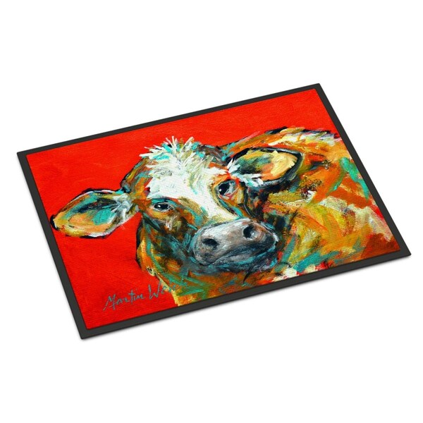 Carolines Treasures 18 x 27 in. Caught Red Handed Cow Indoor or Outdoor Mat - MW1272MAT