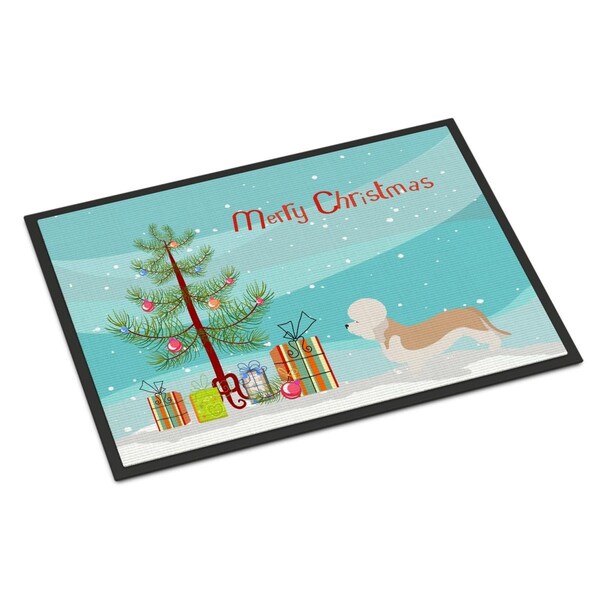 Carolines Treasures Dandie Dinmont Terrier Christmas Indoor or Outdoor Mat - 18 x 27 in. - BB8474MAT