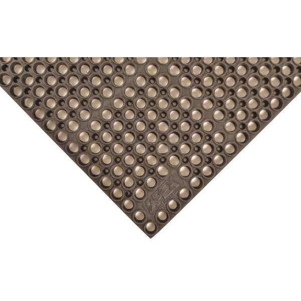 Notrax Antifatigue Mat, Nitrile Rubber, Drainage Holes, 39 in W x 58 in L, Black - T12S3958BL