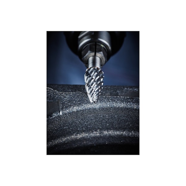Pferd Carbide Bur - Cylind. Plain End, CAST Cut - 3/8" x 3/4" x 1/4" Shank - SA-3 - 24069