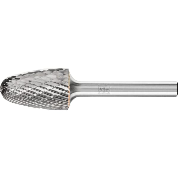 Pferd TOUGH Carbide Bur - Tree Shape (Radius End) - DBL Cut (3R) - 5/8" x 1" x 1/4" Shank - SF-6 - 22278