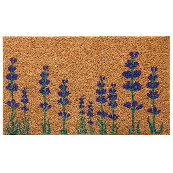 Rubber-Cal Purple English Lavender Flower Doormat, 18 x 3 - 10-102-019
