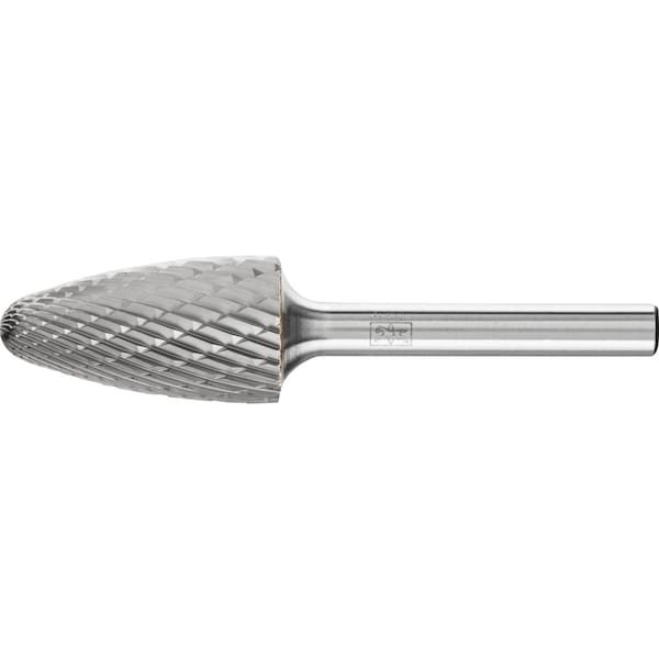 Pferd Carbide Bur - Tree Shape, DBL Cut - 5/8" x 1" x 1/4" Shank - SF-6 - 24742