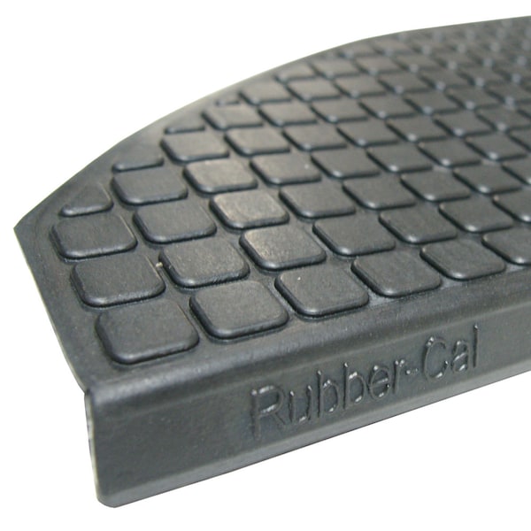 Rubber-Cal "Block-Grip" Non-Slip Rubber Tread Stair Mats (6 Pack), Black - 10-104-011-6PK