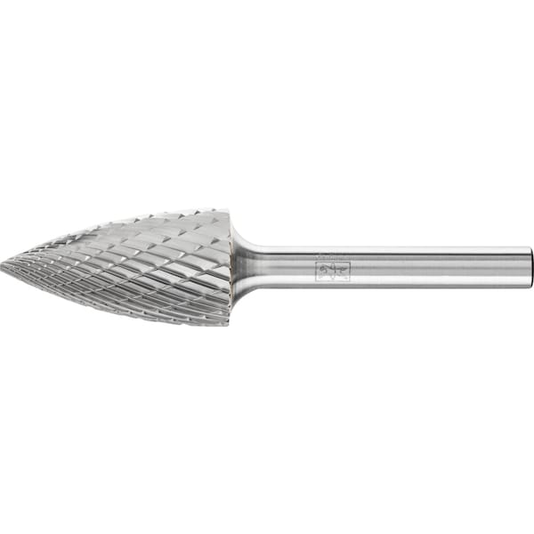Pferd Carbide Bur - Tree Shape (Pointed), DBL Cut - 5/8" x 1" x 1/4" Shank - SG-6 - 24832