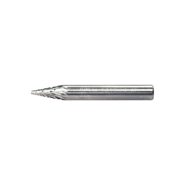 Pferd Carbide Bur - Cone (Pointed), DBL Cut - 1/4" x 1/2" x 1/4" Shank - SM-1 - 25202