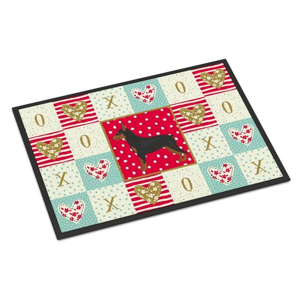 Carolines Treasures 24 x 36 in. Miniature Pinscher Love Indoor or Outdoor Mat - CK5867JMAT