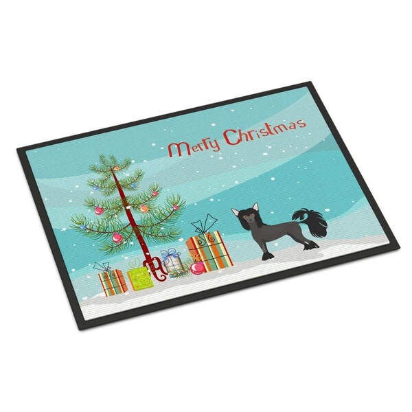 Carolines Treasures 24 x 36 in. Chinese Crested Christmas Tree Indoor or Outdoor Mat - CK3447JMAT
