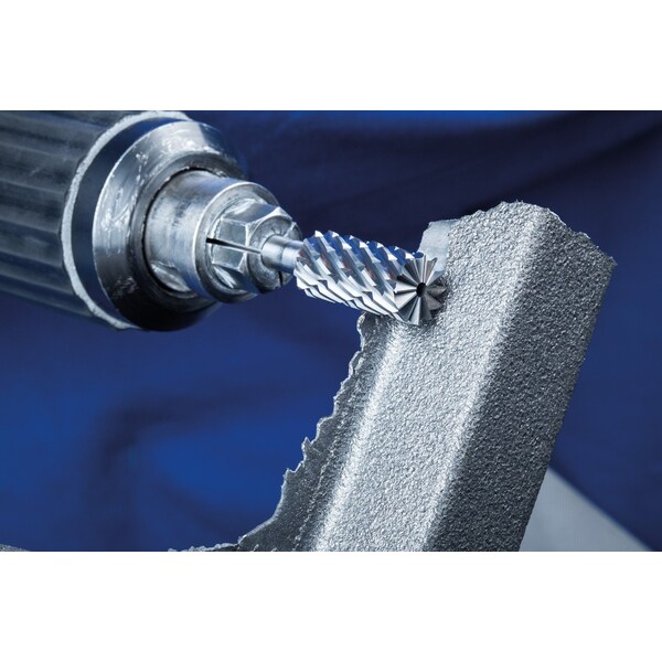 Pferd Carbide Bur - Cylind. (Plain End), CAST Cut - 1/2" x 1" x 1/4" Shank - SA-5 - 24109