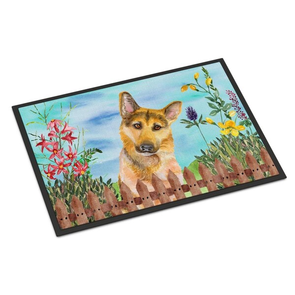 Carolines Treasures German Shepherd No.2 Spring Indoor or Outdoor Mat - 24 x 36 in. - CK1273JMAT