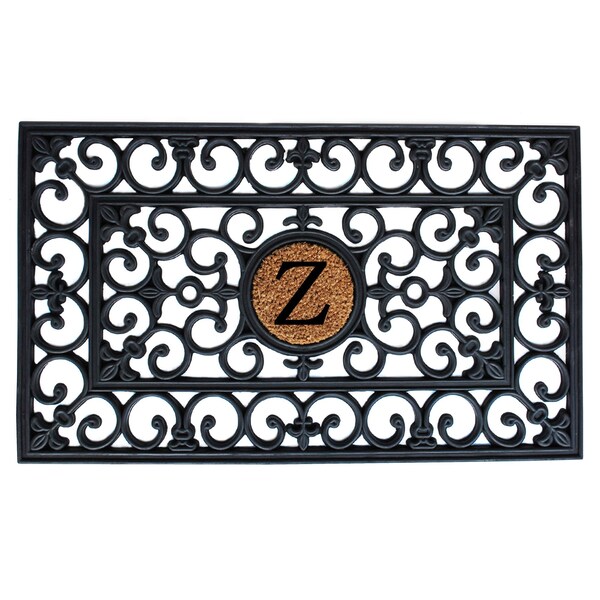 Calloway Mills Monogram Door Mat, Black, Natural, 18 in W x 30 in L - 150011830Z