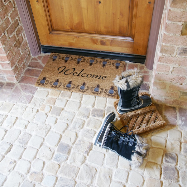 Rubber-Cal "Coastal Decor Dooormat Kit" - 2 Beach Decor Doormats & 1 Shoe Scraper - 10-108-002