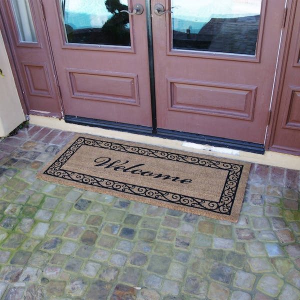 Rubber-Cal "Coir Double Wide Door Mats" - 2 Double Doormats - 24" x 57" - 10-108-016
