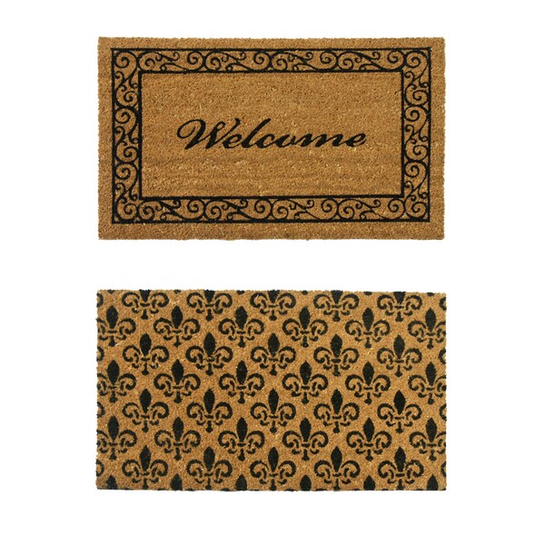 Rubber-Cal "Coir Double Wide Door Mats" - 2 Double Doormats - 24" x 57" - 10-108-016