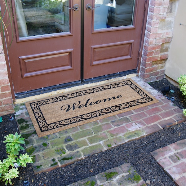 Rubber-Cal "Coir Double Wide Door Mats" - 2 Double Doormats - 24" x 57" - 10-108-016
