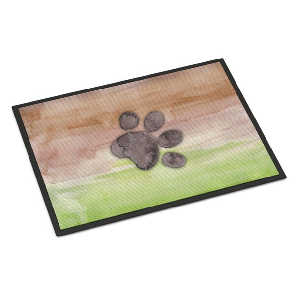 Carolines Treasures 18 x 27 in. Dog Paw Watercolor Indoor or Outdoor Mat - BB7359MAT