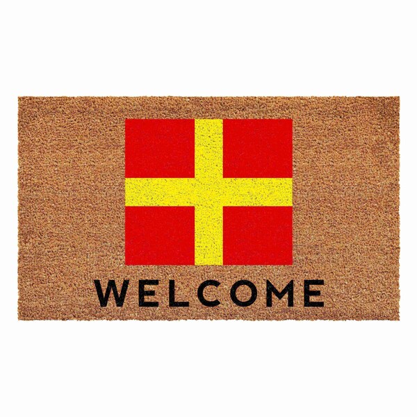 Calloway Mills Personalized Door Mat, Red, Yellow, Black, Natural, 30 in W x 48 in L - 108123048R