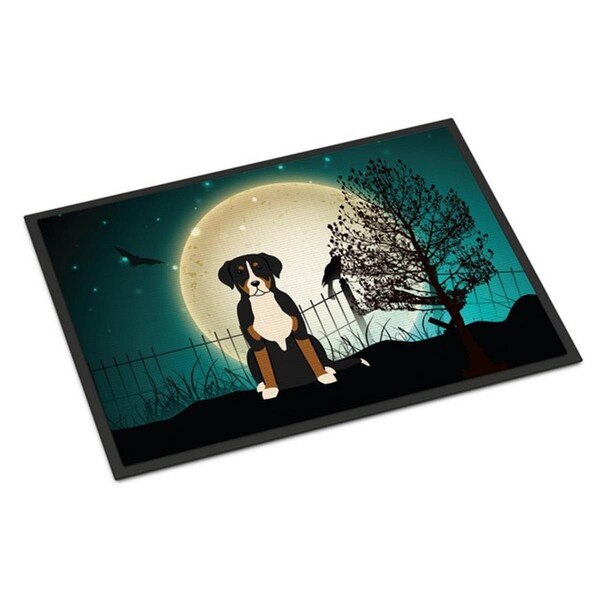 Jensendistributionservices Halloween Scary Greater Swiss Mountain Dog Indoor or Outdoor Mat, 24 x 0.25 x 36 in. - MI2549592