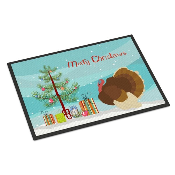 Carolines Treasures French Turkey Dindon Christmas Indoor or Outdoor Mat - 24 x 36 in. - BB9357JMAT