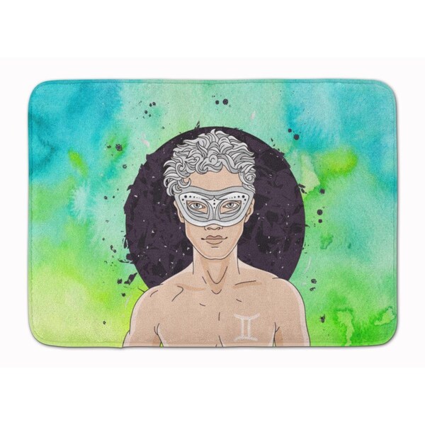 Carolines Treasures Gemini Zodiac Sign Machine Washable Memory Foam Mat - BB7319RUG