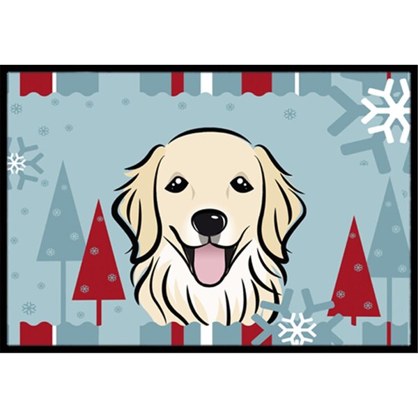 Jensendistributionservices Winter Holiday Golden Retriever Indoor & Outdoor Mat, 18 x 27 in. - MI2556735