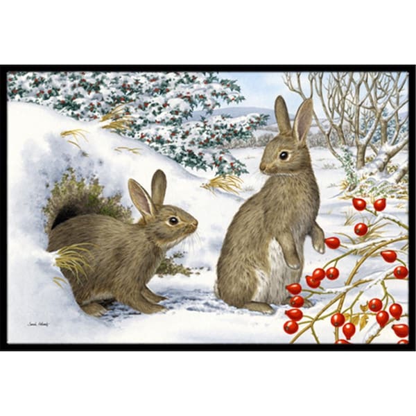 Micasa Winter Rabbits Indoor or Outdoor Mat, 18 x 27 - MI55737