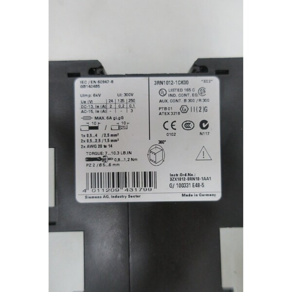 Protector de motor con termistor Siemens 110-120/220-240V-AC Relé de control - 3RN1012-1CK00