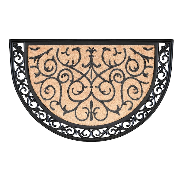 Calloway Mills Entrance Mat, Coir/Rubber, Natural, Black - 100102436