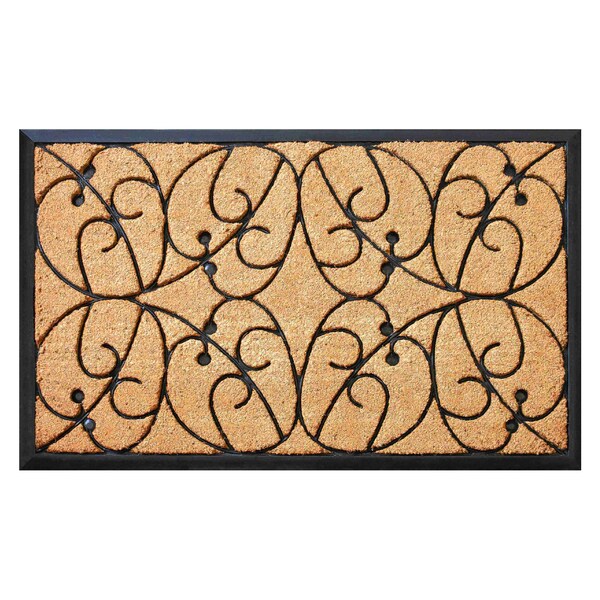 Calloway Mills Entrance Mat, Coir/Rubber, Natural, Black - 100182436