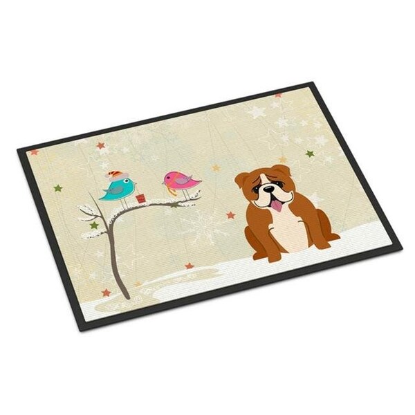 Carolines Treasures Carolines Treasures BB2592JMAT Christmas Presents Between Friends English Bulldog Red White Indoor or Outdoor Mat; 24 x 0.25 x 36 in. - BB2592JMAT